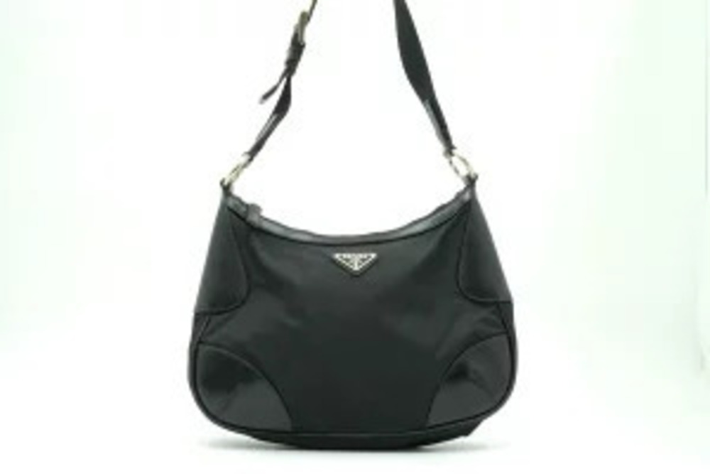 Prada Vela Hobo Shoulder Bag Black